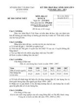 Đề Kỳ thi chọn học sinh giỏi lớp 9 năm học 2011 - 2012 môn Địa lí